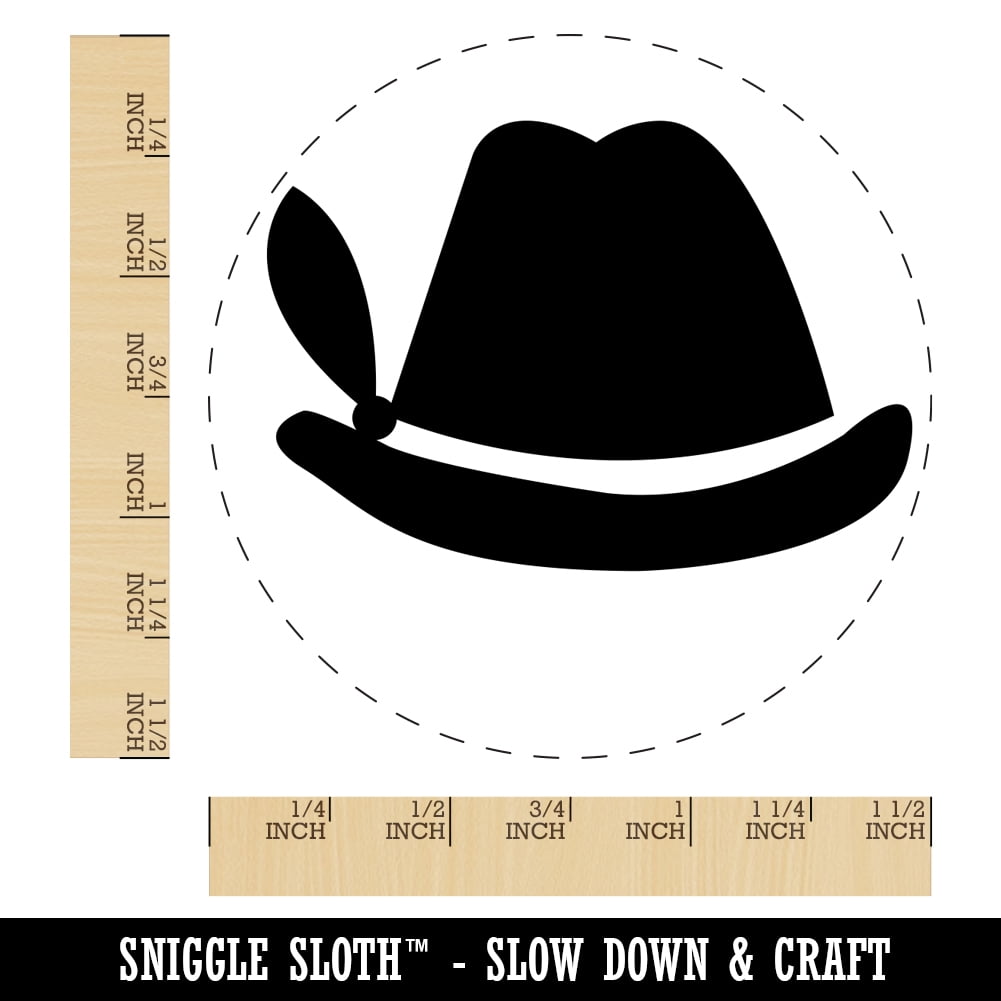 Bavarian Hat German Oktoberfest Self-Inking Rubber Stamp Ink Stamper - Black Ink - Large 1-1/2 Inch