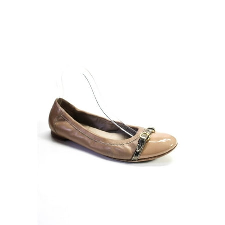 

Pre-owned|AGL Attilio Giusti Leombruni Womens Buckle Front Leather Ballet Flats Size 9.5