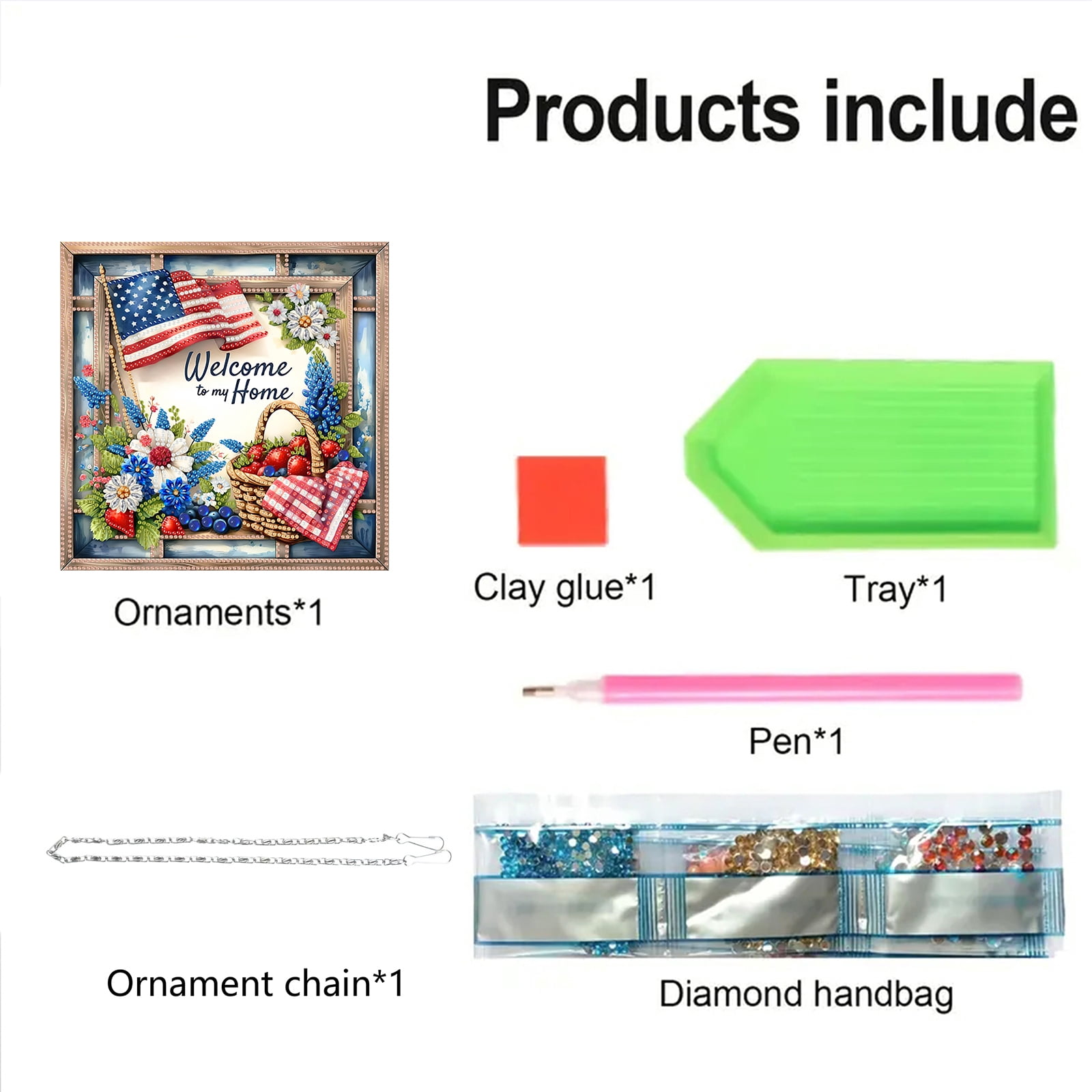 FLOPESN DIY Diamond Art Painting Creative,9.84*9.84in American Flowers Design, Acrylic Material Irregular Shape Home Decoration Pendant