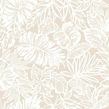 Tropical Leaf Peel & Stick Wallpaper Tan - RoomMates