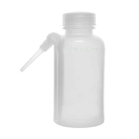 Wash Bottle, 250ml - Polyethylene - Translucent, Unbreakable - Screw Cap with Down Spout for Dispensing Liquid - Eisco Labs