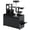 Black + Flannelette + MDF + Cat+1, variant on LIANGKA White All In One Modern Cat Condo With Litter Enclosure Scratching Post Hammock Perch And Storage Cabinet