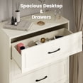 thumbnail image 4 of Vabches Farmhouse 5 Drawer Dresser with Metal Handle, Tall Wood Chest of Drawers for Living Room Bedroom,White, 4 of 8