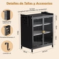 thumbnail image 2 of Mueble para Trastes de Cocina, Organizador de Trastes de 3 Niveles con Puerta, Estante de Microondas, Gabinete para Cocina, 59x45x28 CM, 2 of 9