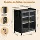 thumbnail image 2 of Mueble para Trastes de Cocina, Organizador de Trastes de 3 Niveles con Puerta, Estante de Microondas, Gabinete para Cocina, 59x45x28 CM, 2 of 9
