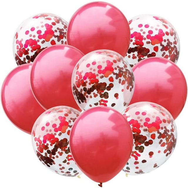Namzi 50 Pcs Ballons à Confettis Rouges et Rouges, Ballons de Fête d'Anniversaire Premium 12 Pouces, Ballons en Vrac pour Shower de Mariée, Décoration de Fête de Remise des Diplômes