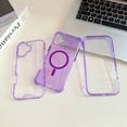thumbnail image 5 of Allytechgroup Phone Case for Apple iPhone 16, Compatible with MagSafe Stylish iPhone 16 Case with Glitter Bling Design, Shockproof Dual Layer iPhone 16 Cover, Clearpurple, 5 of 8