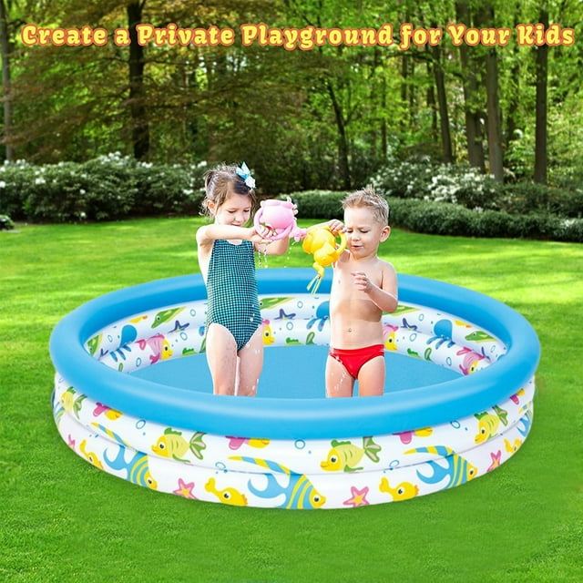 Piscina inflable para bebés Piscina redonda portátil para niños Piscina pequeña con bomba Centro de juegos acuáticos para interiores y exteriores para niños, niñas y niños