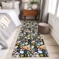 thumbnail image 4 of Runner Rugs 2x6 Ft, Happy Easter Non Slip Area Rugs for Kitchen Bedroom Entryway, Spring Watercolor Rabbits Eggs Flower Black Washable Carpet Runner Rug Floor Mats for Bedroom Home Decor, 4 of 8