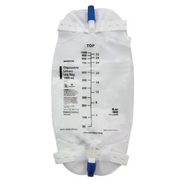 Mckesson AntiReflux Valve Urinary Drainage Bag, 1000 ml Vinyl, 1 Ct