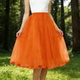 thumbnail image 6 of Ygbgbb Women’s Fluffy Tulle Skirts Flowy High Waist A-Line Skirt Pleated Mesh Skirts Lightweight Summer Casual Skirt for Party & Daily Wear Orange Free Size, 6 of 6