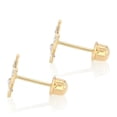 thumbnail image 2 of 14K Yellow Gold CZ Butterfly Screw Back Stud Earrings, 2 of 4