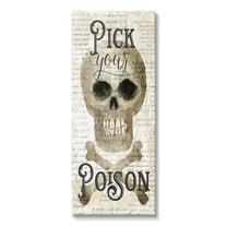 Stupell Industries Pick Your Poison Skull Holiday Painting Gallery Wrapped Canvas Art Print Wall Art, 13 x 30