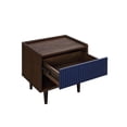 thumbnail image 5 of Manhattan Comfort Duane Modern Ribbed Nightstand with Full Extension Drawer in Dark Brown and Navy Blue, 5 of 5