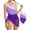 Purple, variant on Liyamei Girl's Swimsuits Color Cutout One Shoulder Bathing With Mesh Cover Up 1 Piece Swimsuit Swimwear Girls One Piece Swimsuits for Size 9-10 Years