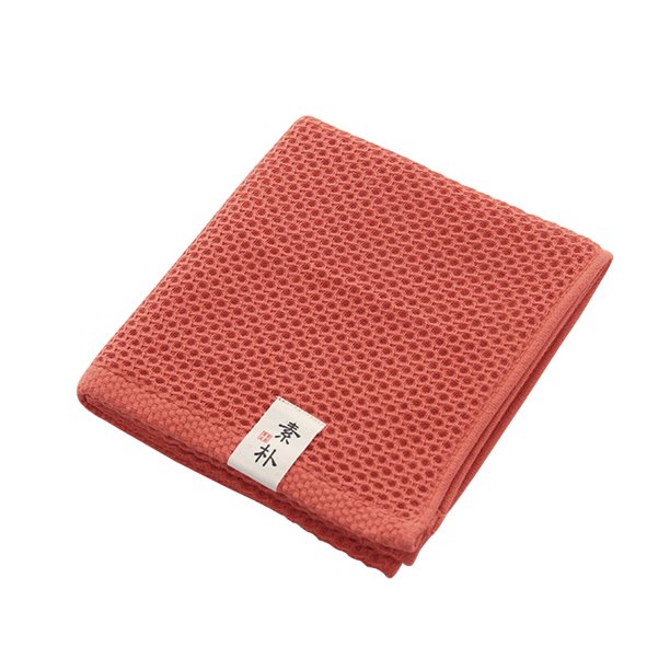 Advancent Toalla de algodón Hogar Cocina Baño Inodoro Cara de manos Toalla de diseño de gofres 72x32cm, Marrón oscuro Toallas y Paños rojo