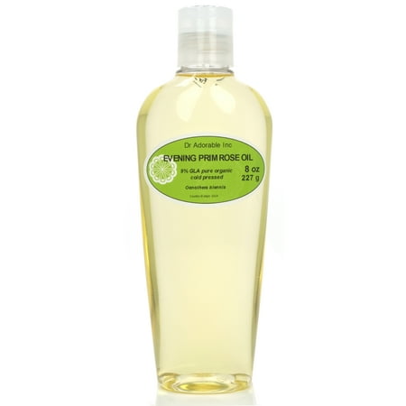 Dr Adorable - 8 oz - Evening Primrose Oil - 9% GLA Organic 100% Pure Cold Pressed Moisturizing Oil For Face Skin Hair Anti Aging