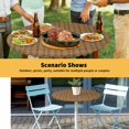 thumbnail image 6 of Elastic Fitted Round Tablecloth, Vintage Rattan Waterproof Stretch Table Cover for 36"-44" Tables, Minimalist Abstract Wicker Texture Brown Washable Outdoor Tablecloths for Patio, Picnic, Camping, 6 of 9