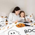 thumbnail image 5 of Homewish Halloween Boo Cat 7-Piece Twin Bedding,Cute Pumpkin Lantern Pattern Bedding Comforter Set,White Orange Black,Halloween Reversible, 5 of 8