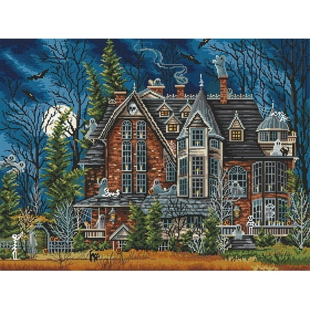 UPC: 4840746068300 | Decorating the Haunted House L8045 Counted Cross Stitch Kit