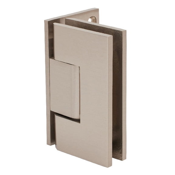 CRL V1E544BN Brushed Nickel Vienna 044 Series 5 Degree Pre-Set Wall Mount Offset Back Plate Hinge