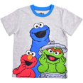 thumbnail image 2 of Sesame & Friends Elmo, Cookie Monster and Oscar The Grouch Boys 2 Piece Pajama Short Set, Infant, 2 of 4