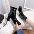thumbnail image 2 of Botines de charol elegantes, suela gruesa, tacones altos, zapatos de oficina de marca de alta calidad para mujer, botas de mujer de 7CM37 Gao Jinjia LED, 2 of 2