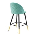thumbnail image 6 of Modway Cordial 25.5" Velvet & Metal Counter Stools in Black/Mint (Set of 2), 6 of 10