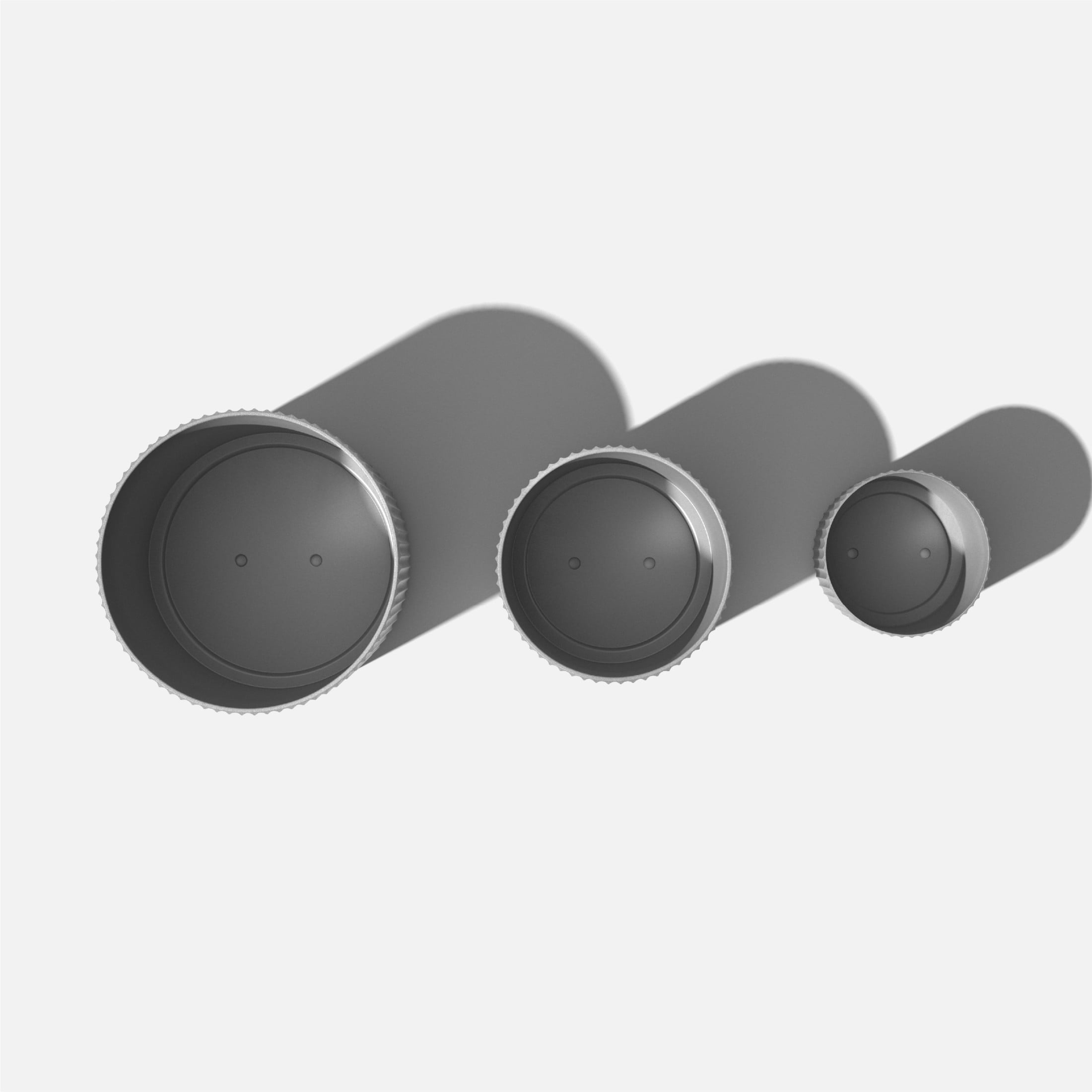 Veradek Demi Series Bundle - Three Piece Set of Plastic-Stone Planters - Gray
