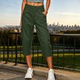 thumbnail image 3 of MLCDZ Womens Cargo Capris Lightweight Elastic Waist Hiking Capri Pants Multiple Pockets Quick Dry Casual Outdoor Trip Loose Cropped Trousers, 3 of 8