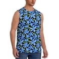 thumbnail image 2 of Pofeuu Blue Flowers Print Men's Muscle T-Shirt, Sleeveless, Muscle Tank, Classic Muscle Tee Top For Men Casual Sleeveless Muscle T-Shirt Trendy Clothes-Small, 2 of 7
