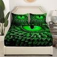 thumbnail image 3 of Green Dragon Eye King Sheet Set,Antique 3D Dragon Sheets Gothic Bed Sheets Set,Mythical Animal Bedding Set Artistic Fantasy Room Decor Aesthetic, 3 of 5