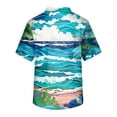 thumbnail image 3 of Yiaimeir ‌Tropical Buttonless Beach T-shirt Hollow Knit Breathable Summer Wear‌, 3 of 4