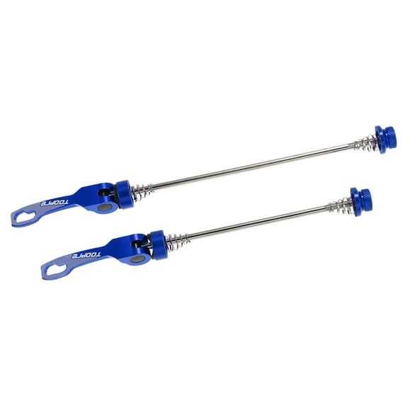 1 Pair Front Rear Bicycle Quick Release Axles Skewers Lever Aluminum Alloy 145mm 185mm Blue for MTB