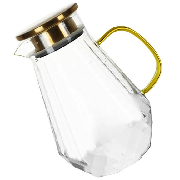 Glass Jug with Lid Water Cold Drink Kettle Large Mimosa Pitcher Household Beverage Decorative