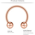 thumbnail image 2 of Briana Williams 16G Horseshoe & Captive Bead Nose Hoop Septum Piercing Jewelry Rings, 2 of 4