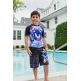 thumbnail image 2 of SEGA Sonic The Hedgehog Tails Knuckles Little Boys Pullover Rash Guard and Swim Trunks Outfit Set Little Kid to Big Kid, 2 of 5