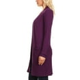 thumbnail image 3 of Women's Long Sleeves Relexed Fit Open Front Side Pockets Solid Cardigan, 3 of 4