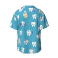 thumbnail image 6 of Lsque Cute Healthy Teeth print Men's Cuban Collar Short Sleeve Shirt Summer Beachwear Casual Button Down Fashionable Vacation Leisure Shirt-3X-Large, 6 of 7
