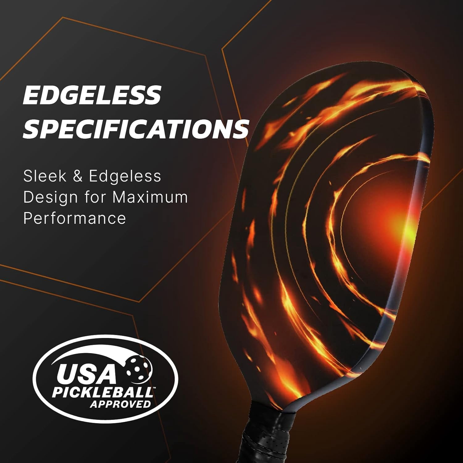 Kasaca Cosmic Ray Edgeless Graphite T700 Multilayer Carbon Fiber Pickleball Paddles, Longer Handle Comfort Grip, Large Sweet Spots, USAPA Approved, for Intermediate & Advanced Players