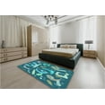 thumbnail image 4 of Ahgly Company Indoor Round Patterned MediumTurquoise Green Area Rugs, 7' Round, 4 of 6