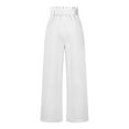 thumbnail image 5 of Titcea Summer Pants for Women 2024 Elastic Waist Solid Color Lace Up Straight Wide Leg Trousers Comfort Breathable Summer Casual Pants, Gifts for Her, 5 of 7