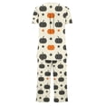 thumbnail image 3 of successthop Womens Summer Pajamas Capri Sets Halloween Lightweight Plus Size Short Sleeve Button 2 Piece Loungewear 3XL White, 3 of 4