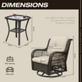 thumbnail image 4 of MeetLeisure 3-Piece Wicker Outdoor Rocking Chairs Wicker Patio Conversation Set; Beige, 4 of 7