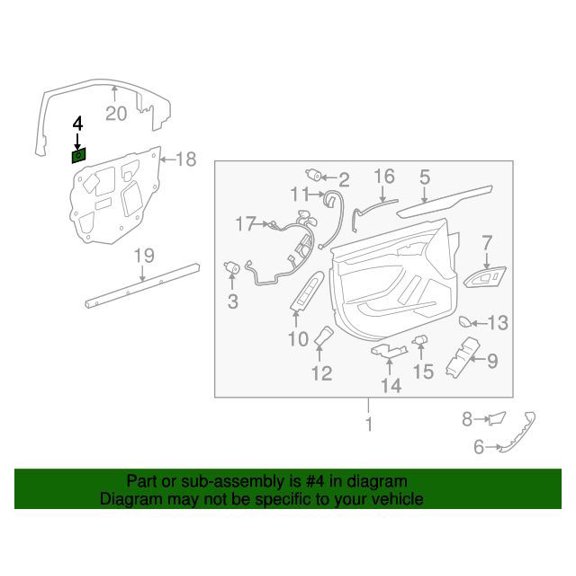 GM 20310739 Nut Frt Mtg Rectangular Nylon *
