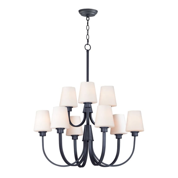 11826SWBK Maxim Lighting Shelter-9 Light Chandelier-30 Inches wide by 35 inches high-Black Finish    -Traditional Installation