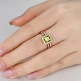thumbnail image 3 of Princess Cut Peridot Ring,Rose Gold Peridot Engagement Ring Set 925 Sterling Silver ring, 3 of 5