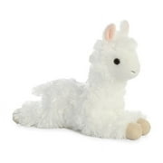 Aurora  8 in. Adorable Mini Flopsie Ansy Alpaca Playful Ease Timeless Companions Stuffed Animal Toy, White