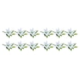thumbnail image 1 of Guardoinrt 1/2/3 6 Pieces PVC Artificial Lilys Flower Simulation Reusable Washable Portable Living Room Fake Plant Flowers Ornament White 2PCS, 1 of 6