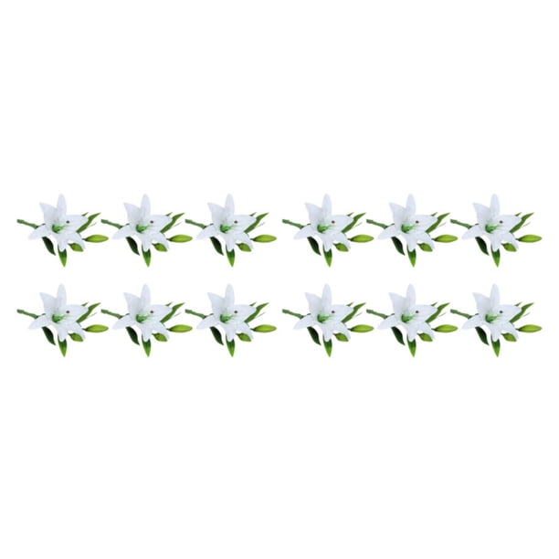 6 piezas de PVC Artificial Lilys flor simulación vivo Inteprter decorativo falso planta rosa oscuro